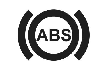 ABS göstergesi beyaz arkaplanda izole edildi, 3d görüntüleme