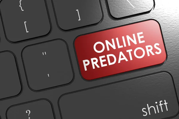 Keyboard Online Predators Word Rendering — Stock Photo, Image