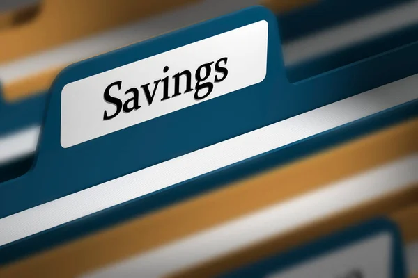 Savings Word File Folder Tab Rendering — Stock Photo, Image