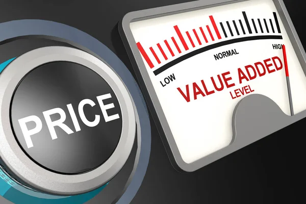 Indicator Price Value Added Concept Rendering — Stock Photo, Image