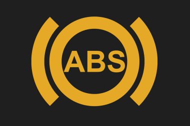 Siyah arkaplanlı sarı ABS göstergesi, 3 boyutlu görüntüleme