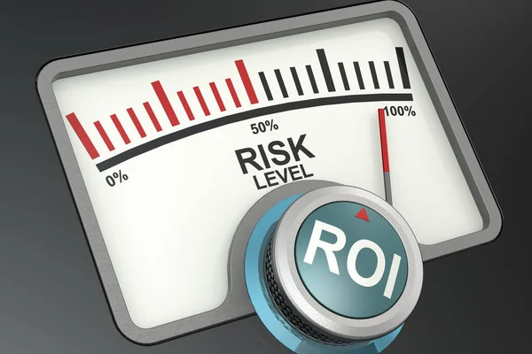 Ukazatel Návratnosti Investic Úrovně Rizika Vykreslování — Stock fotografie