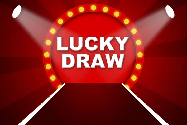 Lucky draw stage design red color, 3d rendering
