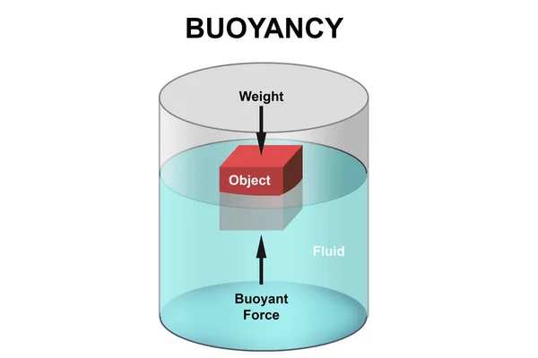 Scheme Archimedes Buoyancy Principle Rendering — Stock Photo, Image