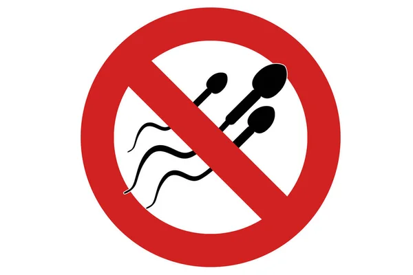Spermatozoi Simbolo Piatto Proibito Rendering — Foto Stock