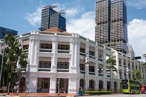Singapur Juni 2023 Blick Auf Das Raffles Hotel Singapur Das — Stockfoto
