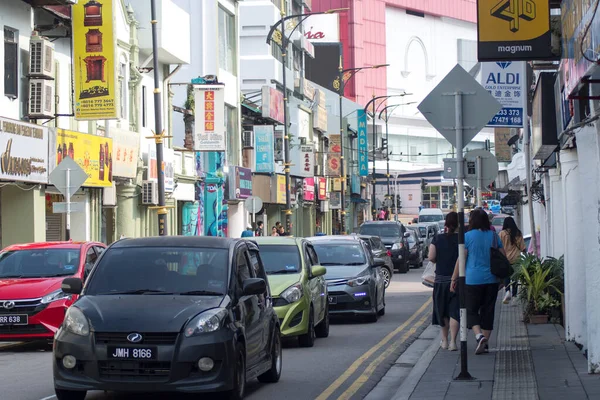 ジョホールバル マレーシア 2023年 マレーシアのジョホールバルでの地元の典型的な通りの景色 ジョホールバルはジョホールバルというマレーシアの首都です — ストック写真