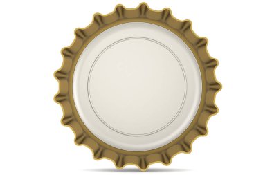 Metal şişe kapağını kapat, 3 boyutlu görüntüleme.