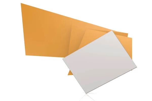 Izolált Narancssárga Origami Banner Kép Nagy Felbontású Grafikával Amely Bármilyen — Stock Fotó