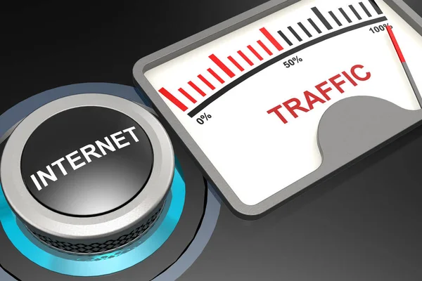Индикатор Концепции Интернет Трафика Рендеринг — стоковое фото