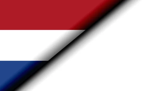Nederlandse Vlag Doormidden Gevouwen Weergave — Stockfoto
