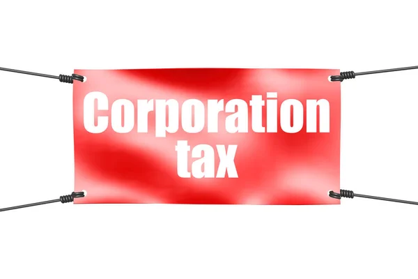 Palavra Imposto Corporativo Com Banner Gravata Vermelha Renderização — Fotografia de Stock
