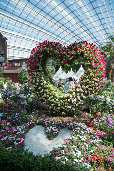 Singapour Juin 2023 Décoration Dans Dôme Fleurs Aux Jardins Près — Photo