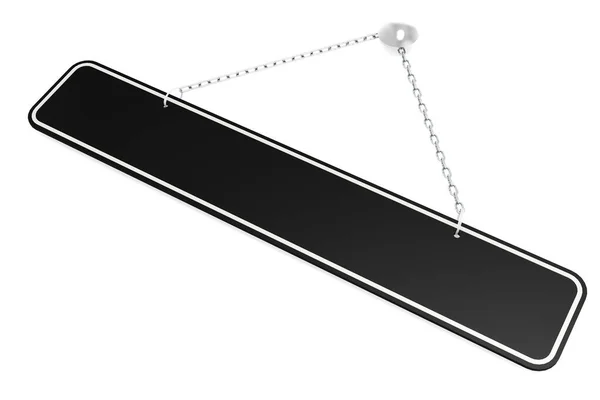 Μαύρο Πανό Αλυσίδα Απομονωμένη Λευκό Φόντο Rendering — Φωτογραφία Αρχείου