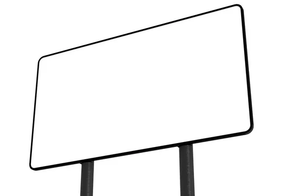 Blank Isolated Billboard White Background Rendering — Stock Photo, Image