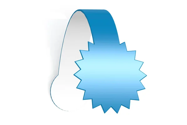Etiqueta Azul Con Forma Estrella Aislada Representación — Foto de Stock
