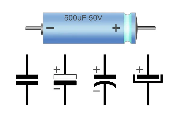 Condensatore Isolato Parte Elettrica Con Simbolo Elettronico Rendering — Foto Stock