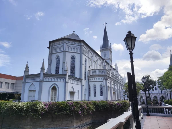 Singapur Haziran 2023 Singapur Daki Chijmes Tarihi Hıristiyan Manastırı Tropiklerdeki — Stok fotoğraf