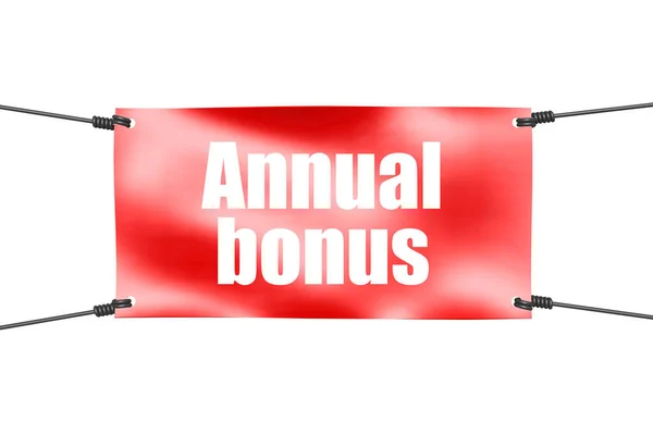Annual Bonus Word Red Tie Banner Rendering — Stock Photo, Image