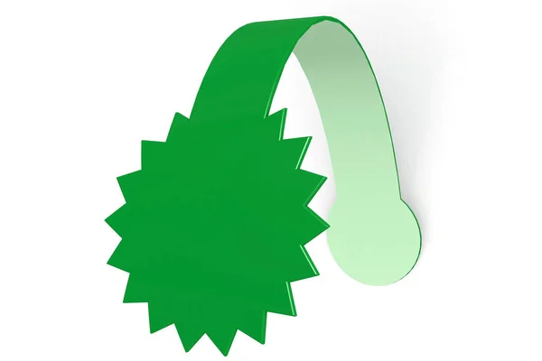 Grünes Etikett Mit Sternenform Isoliert Darstellung — Stockfoto