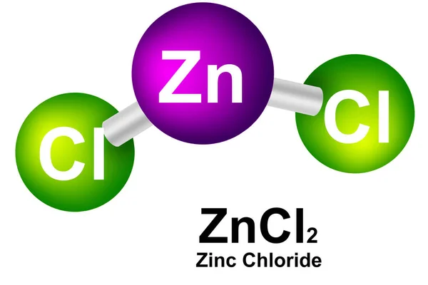 Molekulare Formel Von Zinkchlorid Rendering — Stockfoto