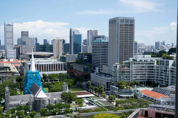 Singapur Haziran 2023 Singapur Kalbinde Yer Alan Belediye Binasının Ariel — Stok fotoğraf