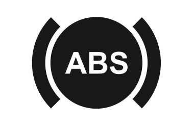 ABS göstergesi beyaz arkaplanda izole edildi, 3d görüntüleme