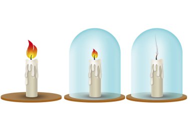 Oksijen, yangın ve yanma kavramı. Alevi söndürmenin aşamaları. 3d oluşturma