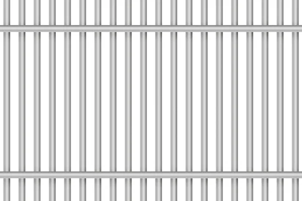 Metallstangen Oder Stäbe Gefängnis Isoliert Auf Weißem Hintergrund Rendering — Stockfoto