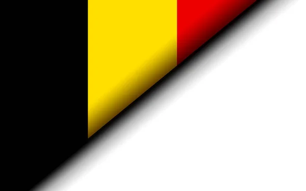 Belgien Flagga Vikta Mitten Rendering — Stockfoto