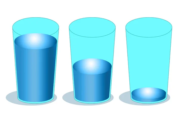 Vol Leeg Glas Met Water Rendering — Stockfoto