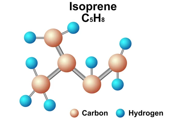 Molekulare Formel Von Isopren Isoliert Rendering — Stockfoto