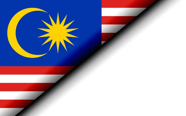 Maleisië Vlag Doormidden Gevouwen Weergave — Stockfoto