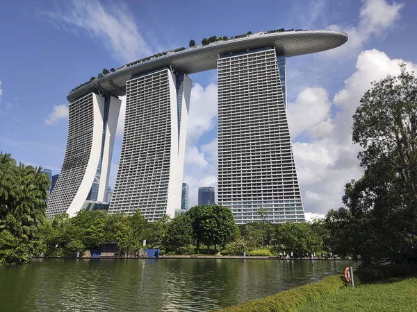 Сингапур Июня 2023 Года Марина Бэй Сэндс Сфотографирована Садов Залива — стоковое фото