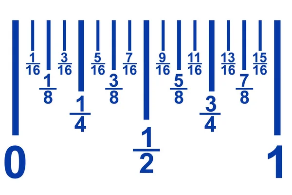 Fraction Number Line Mathematics Rendering — Stock Photo, Image