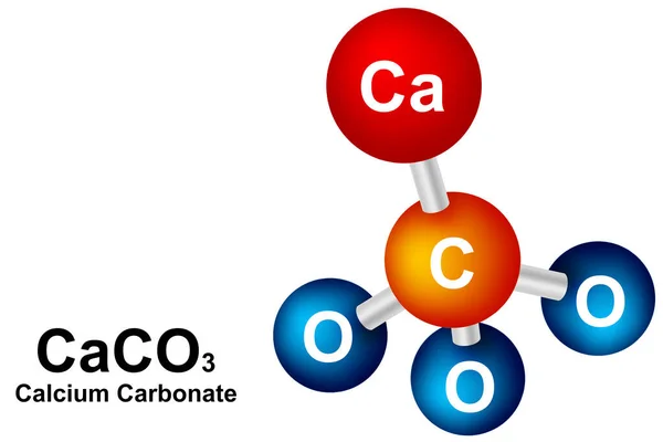 Molekulare Formel Von Calciumcarbonat Rendering — Stockfoto