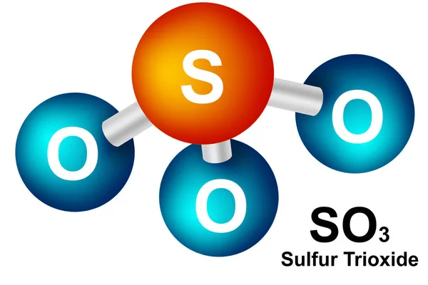 Molekulare Formel Und Chemische Struktur Von Schwefeltrioxid Rendering — Stockfoto