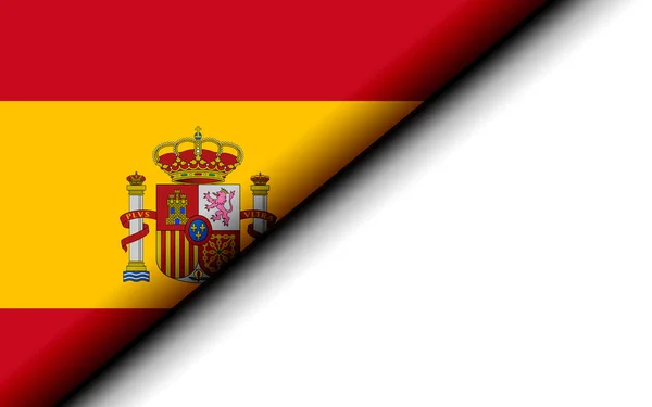 Spain Flag Folded Half Rendering — Stock Photo, Image