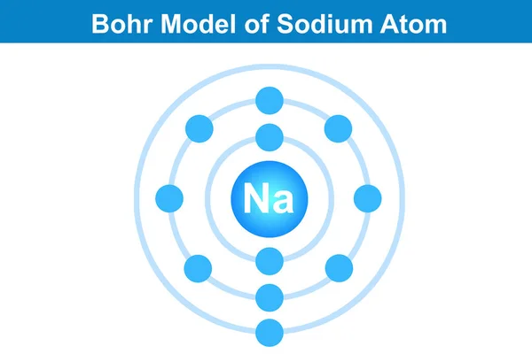 Модель Атома Натрия Рендеринг — стоковое фото