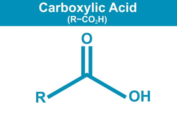 Ilustración Química Del Ácido Carboxílico Representación Azul —  Fotos de Stock