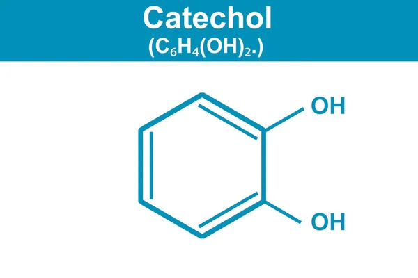 Ilustración Química Catechol C6H4 Azul Renderizado —  Fotos de Stock