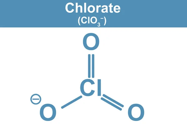 Ilustración Química Del Clorato Azul Representación —  Fotos de Stock
