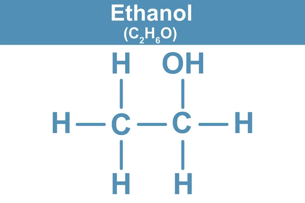 Ilustración Química Etanol Azul Renderizado —  Fotos de Stock