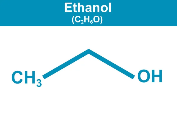 Ilustración Química Etanol Azul Renderizado —  Fotos de Stock