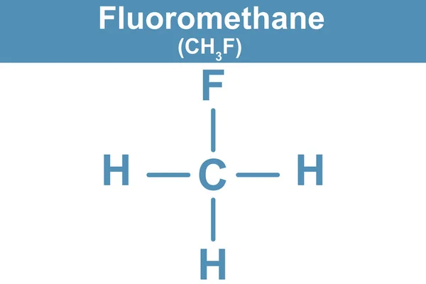 Ilustración Química Del Fluorometano Representación Azul —  Fotos de Stock