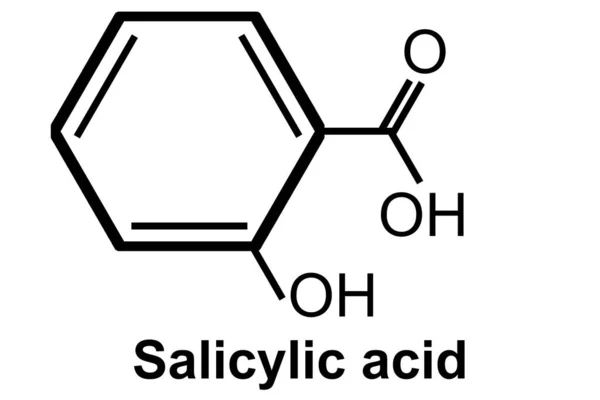 Изолированная Молекулярная Структура Салициловой Кислоты Рендеринг — стоковое фото