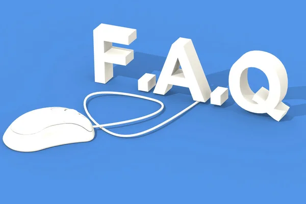 Mouse Faq Word Isolated Rendering — Stock Photo, Image