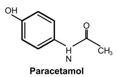 Parasetamol veya asetaminofen analjezik ilaç molekülü, 3D oluşturma