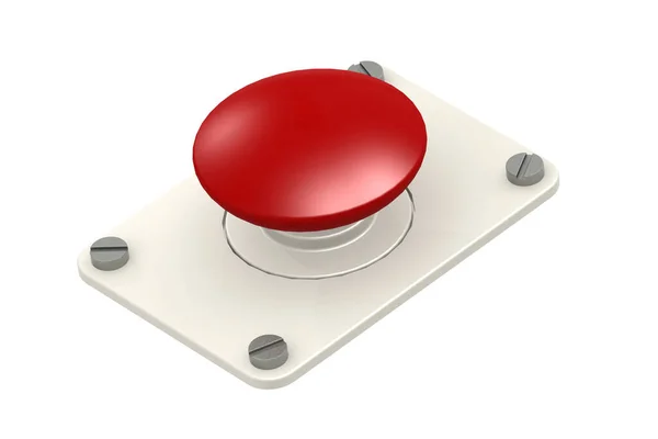 隔離された赤いボタン 3Dレンダリング — ストック写真