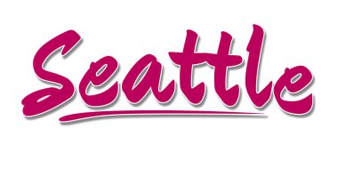 Seattle sözcüğü beyaz arkaplanda izole edilmiş, 3D görüntüleme